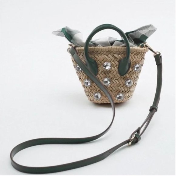 🔥🔥ZARA EMBELLISHED MINI BASKET BAG – Bloggers Favorite 🔥🔥 - Picture 4 of 14